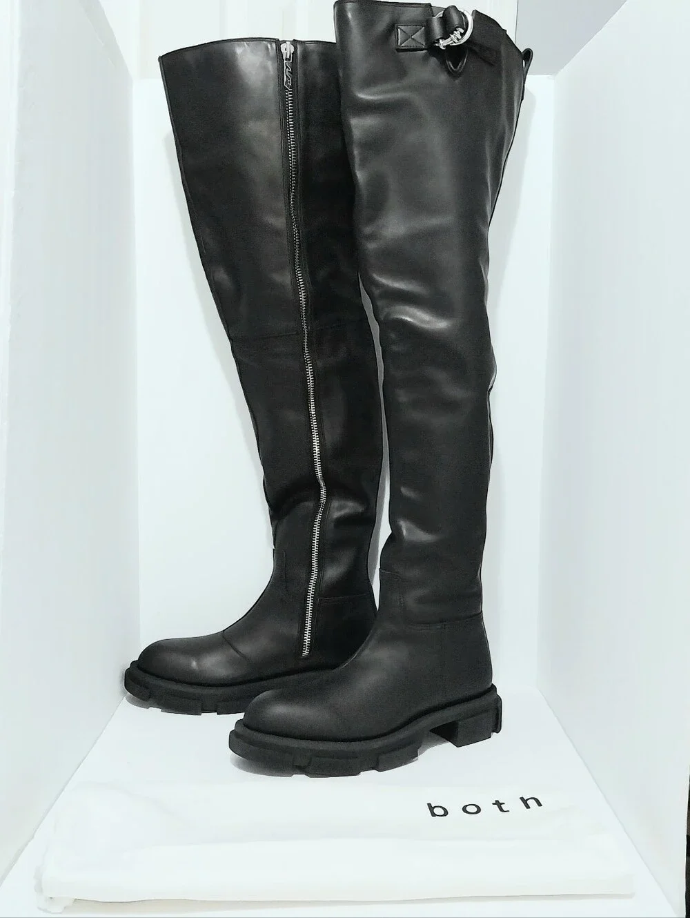 Both Paris GAO Piercing Thigh High Boots, NEW, Size 42|US 11